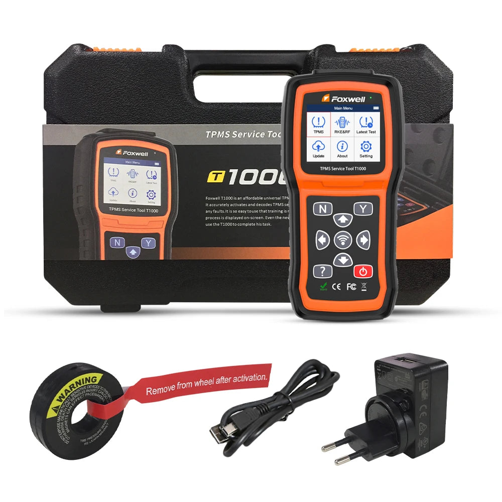 FOXWELL T1000 TPMS Relearn Activation Tire Pressure Monitoring Sensor Programming Car TPMS Reset Diagnostic Scan Tool