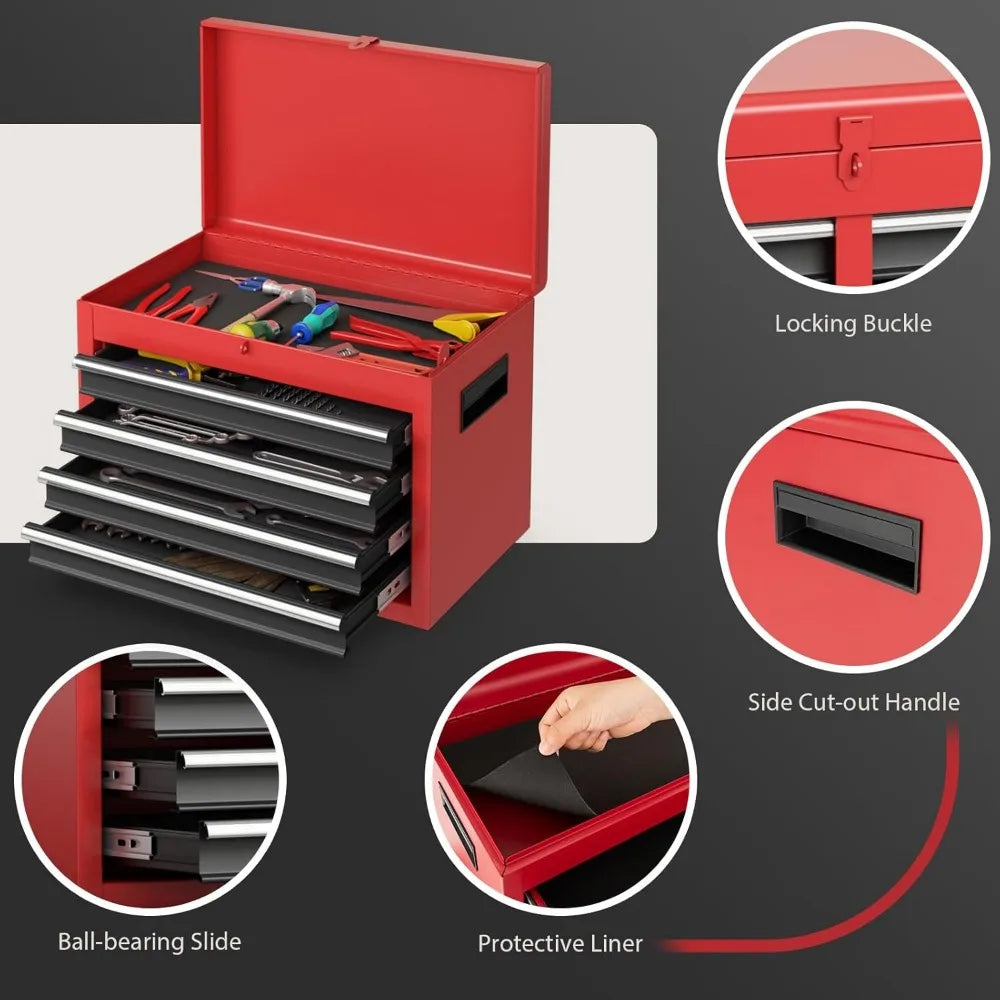Rolling Tool Chest, 5-Drawer Tool Storage Cabinet with Wheels, Adjustable Shelf & Anti-Slip Liner, Tool Box Organizer for Garage